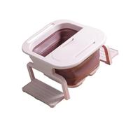 OUNONA Collapsible Foot Bath Basin with Massage Rollers Large Home Foot Soak Bucket for Relaxation and Therapy for Household Use Pink Set Random Color