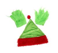 OUNONA Cosplay Props Halloween Monster Gloves Monster Costume Props Christmas Hat and Gloves Halloween Party Accessories Plush