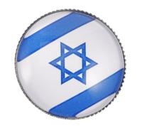 OUNONA Country Flag Brooch Pin Round Israel Crystal Glass Badge for Men Women Elegant Souvenir for Hats Clothing Backpacks and Scarves Present Box