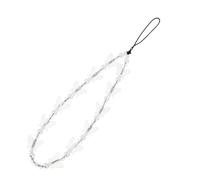 OUNONA Creative Crystal Butterfly Phone Strap with Decorative Pearl Pendant, Easy Installation Resin Mobile Phone Lanyard for Key Chain and Camera Accessories