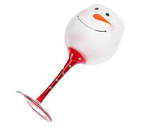 OUNONA Creative Hand Painted Christmas Wine Glass with Snowman Design Glass Goblet for Holiday Parties Weddings Birthdays and Festive Bar Use