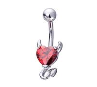 OUNONA Creative Heart Shape Navel Ring Dazzling Zircon Belly Button Jewelry for Women Allergy for All Occasions Show Off Your Unique Style