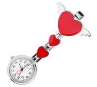 OUNONA Creative Nurse Hanging Pocket Watch for Doctors and Nurses with Red Alloy Case, Simple Design, Fashionable Hanging Watch as Decoration for Your Clothing