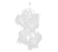 OUNONA Creative White Dream Catcher Pendant with and LED Lantern Light Decorative Wind Chime Ornament for Bedroom Living Car Party Valentine's Day Women