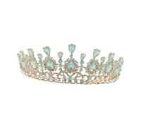 OUNONA Crystal Bridal Tiara Crown for Women Sturdy Metal Wedding Hair Accessory with Green Rhinestones and Premium Crystals Elegant Bride Headpiece for Weddings Birthday Parties and