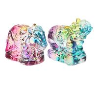 OUNONA Crystal Elephant Figurines and Practical Decoration with Unique Shape Appearance 2pcs Elegant Animal Crystal Sculpture Home Ornament for Bedrooms and Offices