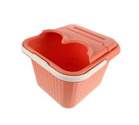 OUNONA Deep Over-knee Foot Bath Tub with Lid, Square Plastic Soaking Basin for Home Spa, Heated Foot Soaker with Massage Points for Leg Comfort and Relaxation