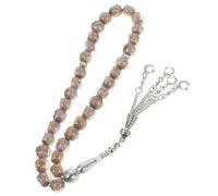 OUNONA Delicate Islamic Praying Rosary Beads Bracelet Glass Prayer Bead String Purple Muslim Prayer Prop for Worship Respect for Friends Family