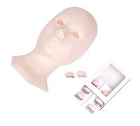 OUNONA Detachable Eyelash Practice Head Mold Realistic Makeup Mannequin Head for Lash Training Facial Massage