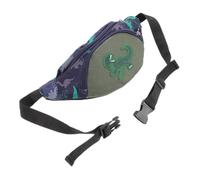 OUNONA Dinosaur Fanny Pack Crossbody Bag for Kids Toddler Waist Belt Sling Purse Lightweight Cartoon Pattern Boys Girls Travel Outdoor Chest Pouch Green