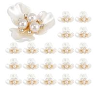 OUNONA DIY Headwears 20pcs Rose Shape Alloy Hair Props for Lady High-end Floral Accessories in Light Yellow