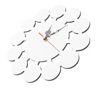OUNONA DIY Sublimation Blank Hanging Wall Clock for Heat Transfer Crafting MDF Retro Style Without Battery Decorative Clock for Living