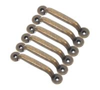 OUNONA Drawer Handles with Surface-Mounted Design 6pcs Vintage Rustic Iron Cabinet Pulls Metal Furniture Door Handles for Kitchen Cupboard and Wardrobe Decoration