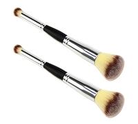 OUNONA Dual Ended Blending Makeup Brush Loose Powder Applicator 2Pcs 17.5Cm Portable Elegant Cosmetic Brush with Incredible Skin Touch for Women Daily Makeup