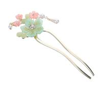 OUNONA Elegant Chinese Hair Stick with Glazes Flower Design Handmade Tassel Hairpin for Women Vintage Shaped Hair Fork Accessory for Traditional Attire for Weddings and Special Occasions