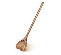 OUNONA Elegant Heart Shaped Wooden Mixing Spoon Multi Function Stirring Spoon for Soup Dessert Beverages Kitchen Accessory with Ergonomic Handle Valentine's