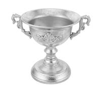 OUNONA European Vintage Silver Metal Vase 22W543Bu Distressed Retro Iron Flower Pot 22X9X6 Inch for Wedding Centerpieces and Home Floral Arrangements