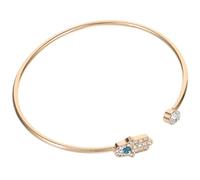 OUNONA Evil Eye Bracelet, Women Bangle Bracelet, Alloy, Golden, Adjustable Size, Smooth Surface, Fashion Accessory, Gift for Women