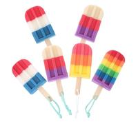 OUNONA Exfoliating Shower Sponge 6pcs Ice Cream Shape Bath Pouf Portable Body Scrubber for Bathing and Travel Creative Style Color Color
