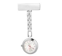 OUNONA Fashionable Nurse Pocket Watch with Luminous Hands Zinc Alloy Safety Pin Design Durable Doctor Hanging Watch Silver Color Easy to Read for Professionals