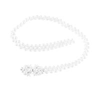 OUNONA Fashionable Pearl Rhinestone Waist Chain for Women Lightweight All Match Dress Decorative Belt for Parties Travel and Dances Clover Style