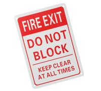 OUNONA Fire Exit Sign Aluminium Alloy Safety Reminder Sign Red Universal Application Ensures Safety for Hotels and Schools