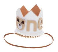 OUNONA First Birthday Hat Adorable Bear Crown for Soft Comfortable Non Woven Party Prop for Photo Booth for Birthday Celebration