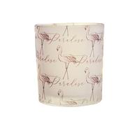 OUNONA Flamingo Printed Glass Candle Holders Small Tealight Holders for Home Decoration Red Glass Candle Stand Elegant Design for Weddings and Parties