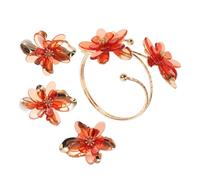 OUNONA Floral Drop Earrings and Bracelet Set for Women Lightweight Vintage Style Jewelry for Mom Friend Bride Chic Birthday Present for Spring and