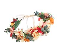 OUNONA Floral Headpiece Wedding Bridal Flower Girl Headband Garland Princess Bride Accessory Fake Flowers for Adults Women