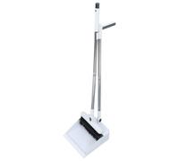 OUNONA Foldable Broom and 180 Degree Rotating Sweeping Brush with Comb Teeth and Dustpan Brush Set with 36.7 Inch Detachable Stainless Steel Handle , Standing Dustpan for Everyday Use