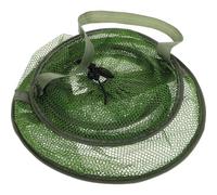 OUNONA Foldable Fish Net Bag with Threelayer Collapsible Nylon Design and Small Mesh, Portable Fishing Trap for Fish and Crabs, for Outdoor Adventures and Saltwater Fishing