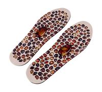 OUNONA Foot Massage Insoles Rubber Cobblestone Shape Relief 1 Pair for Men and Women Indoor Use