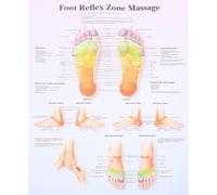 OUNONA Foot Reflexology Chart Poster 15.67X11.81 Inch Reflexology Wall Chart for Medical Study Office Classroom Home Decor Stain-Resistant Easy Clean