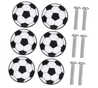 OUNONA Football Room Accessories Cabinet Drawer Handles Modern Ball Shape Pulls 6pcs Easy to Install Anti-Collision Zinc Alloy and Rubber Knobs for Children's Room for Kids Wardrobe