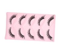 OUNONA Fox Eye False Eyelashes 5 Pairs Bulk Set, Natural Look Fake Lash Strips, Extended Tail Design for Daily Makeup and Stage Performances