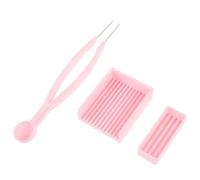 OUNONA Fuse Bead Tweezer Beading Tool Kit, 2.6mm Plastic and Metal, Pink, Ergonomic Grip, Accurate Positioning, for Beadwork and Craft Bead Alignment Tray Projects
