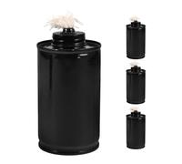 OUNONA Garden Floor Fuel Tank Black Metal and Glass Torch Canister for Outdoor Lighting Easy to Install and Refill Perfect for Garden Patio Decor