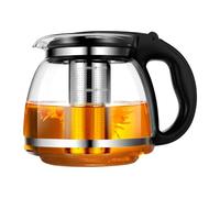 OUNONA Glass Teapot Stainless Steel Filter Handle Heat Resistant 2000ml (Black)