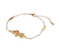 OUNONA Golden Feng Shui Bracelet with Charm for Unisex Flexible Chain Design for Wealth and Protection Traditional Chinese Mythical Animal Jewelry