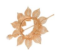 OUNONA Golden Lotus Hair Pin Metal Chinese Hair Accessories for Women Wedding Tiara Vintage Style