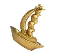 OUNONA Golden Resin Sailboat Ornament Decorative Sailing Boat Adornment for Home Office Desk Living Table Display Minimalistic Decor Accessories