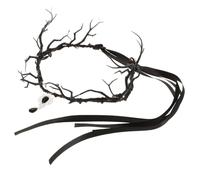 OUNONA Gothic Black Headband with Resin Branches and Floral Crown, Elegant Handmade Halloween Accessory for Cosplay Events, Featuring Unique Craftsmanship and Easy to Store Design