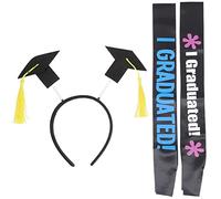 OUNONA Graduation Sashes Hairhoop Set Unique Design for Celebrations Comfortable Durable Accessories for Graduation Parties Photo Prop for Memorable Moments