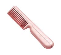 OUNONA Hair Straightener Brush and Electric Straightener Comb Portable USB Rechargeable Pink Mini Travel Hair Curler Tool for Women and Men