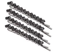 OUNONA Hairpins Bobby Hairpins Hair Clip Metal Rhinestone Black 1 Set 2 Pairs for Women Girls Suitable for Weddings Parties Daily Use