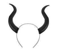 OUNONA Halloween Bull Horn Headband Demon Horns Black Gothic Devil Cosplay Party Accessory