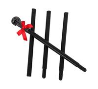 OUNONA Halloween Skull Staff with Skeleton Hand Cane and Bow Tie Lightweight Plastic Scepter Wand for Witch Wizard Costume, Haunted House Prop Staff and Party Parades