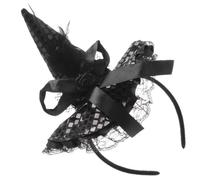 OUNONA Halloween Witch Hat Headband with Lace Surface Reusable Cosplay Headdress for Women Party Ornament and Costume Accessory for Masquerade and Halloween Celebration