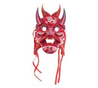 OUNONA Hand Painted Chinese Style Devil Mask Lightweight Plastic Unisex Party Costume for Halloween Masquerade Cosplay Cultural Celebrations and Comfortable Design